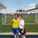 Brittany Hogan and Fordham University Teammate Lauren Bustos in Brazil